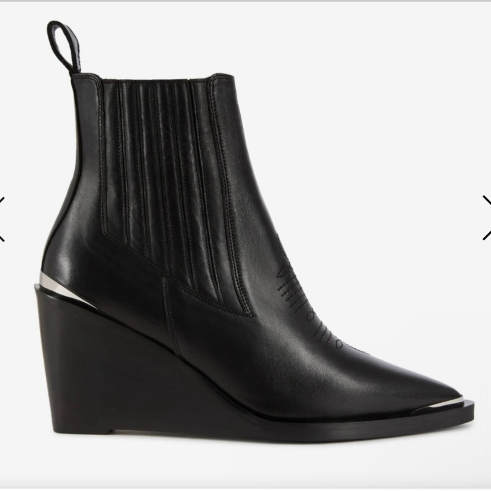 Black Wedge Ankle Boots